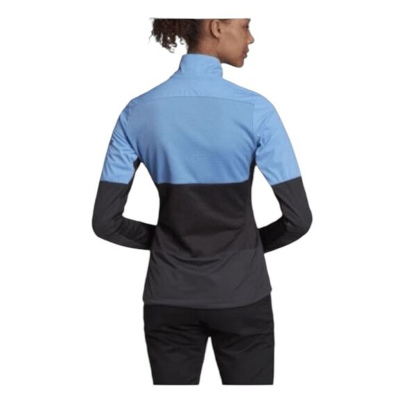 adidas Terrex Outdoor Xperior Jacket Real Blue Carbon Black Full Zip Softshell S - Picture 5 of 14